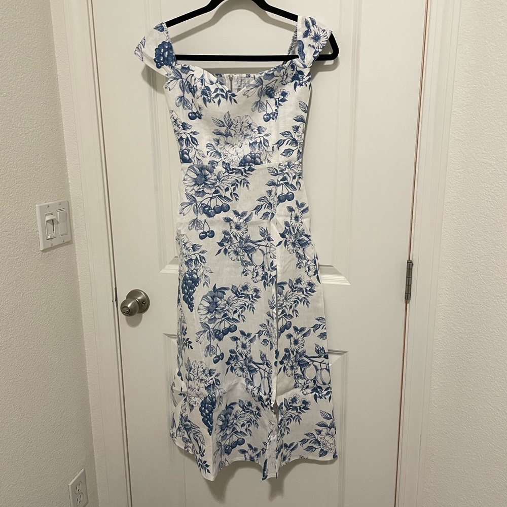 Reformation Bridgton Linen Dress Corsica - Picture 4 of 6